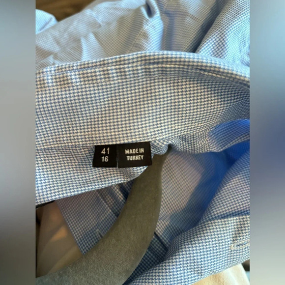 Boss Hugo Boss Light Blue Men’s Slim Fit Button Up Shirt Size 41 16 - Picture 3 of 4